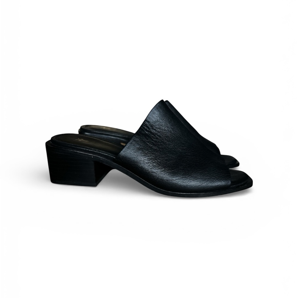 Frye Black Leather  Black Mules  Size 8.5